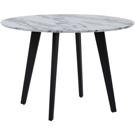 Dining Table MOSBY White Marble 110 cm 110 cm