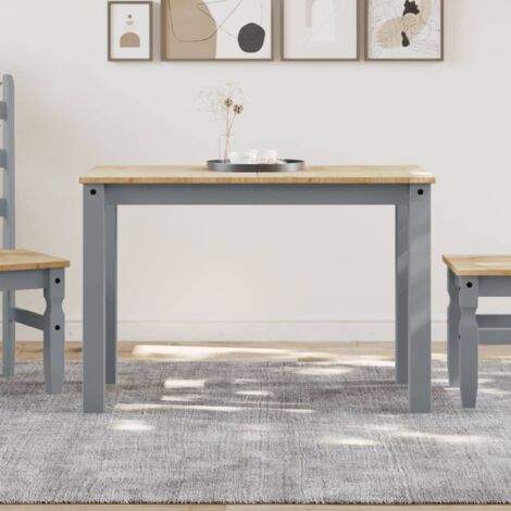 Dining Table Panama Grey 117x60x75 cm Solid Wood Pine vidaXL