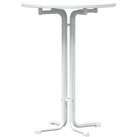 Dining Table White Ø80x110 cm Engineered Wood and Steel vidaXL