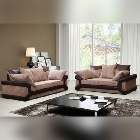 Dino 3+2 Seater Sofa Set - Beige/Brown