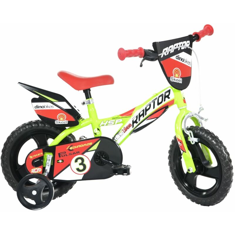 

Bicicleta de niños Raptor amarillo fluorescente 12' - Amarillo - Dino Bikes