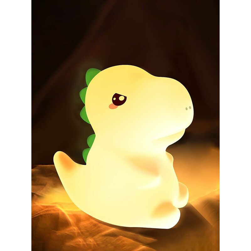 Dinosaur Child Night Light, Rechargeable Baby Child Night Light, Baby Girl Boy Adult Night Light, Portable Silicone LED Night Light, Touch Child