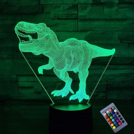 FITAGS Dinosaurier-Geschenke, T-Rex 3D-Nachtlicht, 16 Farbwechsel, Nachttischlampe für Kinder mit Fernbedienung, Geburtstagsgeschenke für Jungen und Mädchen ab 3, 4, 5 und 6 Jahren