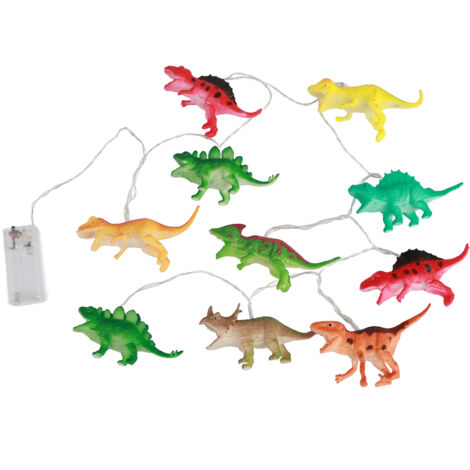 Dinosaurier-Lichterkette, 10 LEDs, 2 Meter – Kinderzimmerdekoration, lustige Lichter für Partys und Abende