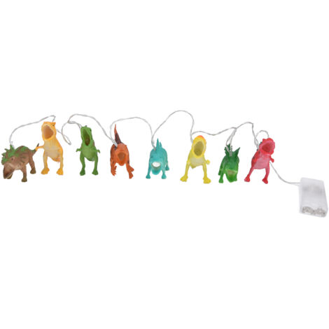 Dinosaurier-Lichterkette mit 8 LEDs, dekorative Kinderlampe für Schlafzimmer, Geburtstag und Weihnachten, batteriebetrieben