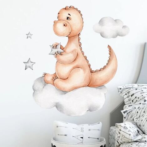 Dinosaurier-Wandtattoos, DIY-Wolkenaufkleber, wasserfeste Cartoon-Wandtattoos für Wohnzimmer und Schlafzimmer