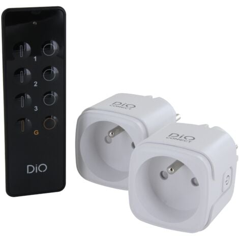 DiO Connect - 2 Prises WIFI power meter et 433MHz + télécommande