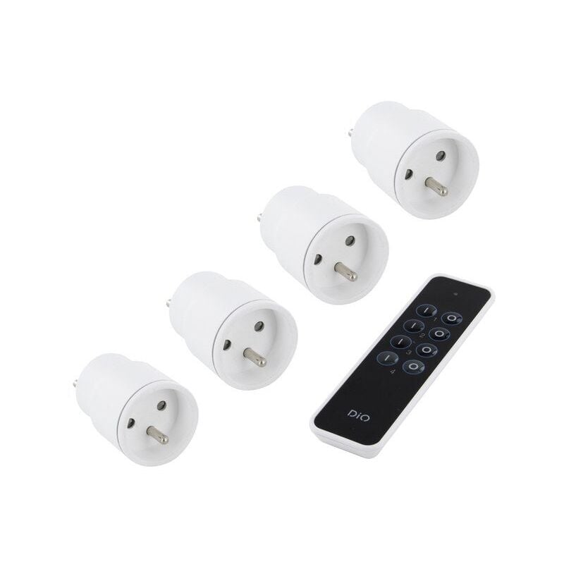 Lot De 3 Prises Télécommandables + 1 Gratuite Intérieures 2300 w - DIO