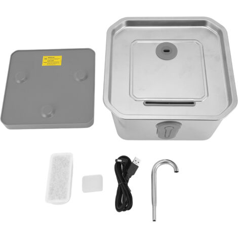 Dioche Edelstahl-Katzenbrunnen, 3,5 l, intelligenter Sensorbrunnen mit 60-Tage-Akku, 220° Weitwinkel-Induktion