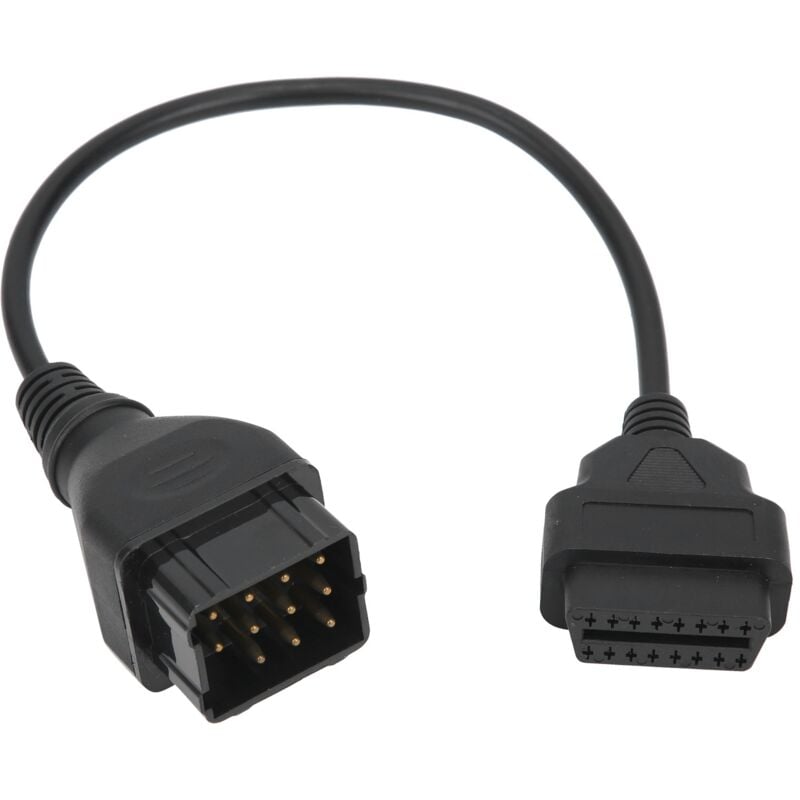 Image of Dioche Schwarzes OBD2-Kabel 12-polig auf 16-polig OBD2-Adapter OBDII Autozubehör für ABS.