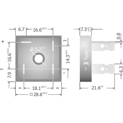 Diotec KBPC3510FP Brückengleichrichter KBPC 1000 V 35 A Einphasig