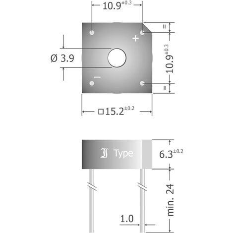 Diotec KBPC604 Brückengleichrichter KBPC 400 V 6 A Einphasig