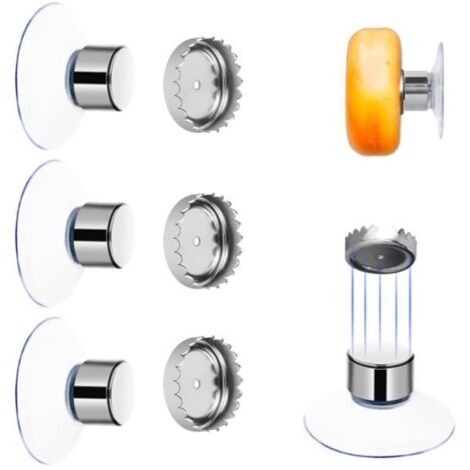 Dioxide Lot de 3 Porte Savon MagnéTique, Porte Savon Aimanté en Acier Inoxydable, Ventouse, Savon Mural pour Salle de Bain, Cuisine