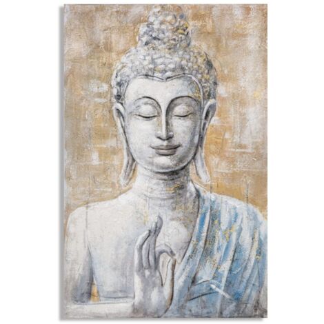 Dipinto su Tela Buddha Light 80x120x3 cm Cornice in Legno di Pino Multicolor