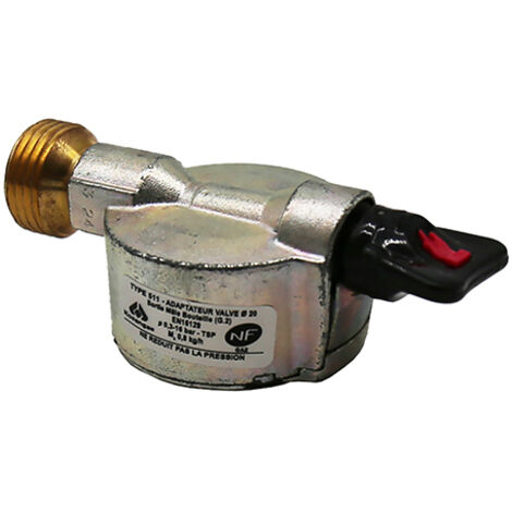 Dipra – Adaptateur rapide pour petite bouteille de gaz 6kg – Raccord gaz laiton 20mm – Compatible bouteilles ELFI, MALICE, TWINY, CALYPSO, CLAIRGAZ – Certifié NF