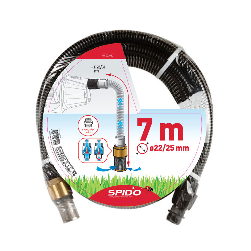 Spido - Kit d'aspiration laiton 7 mètres ø 22 mm