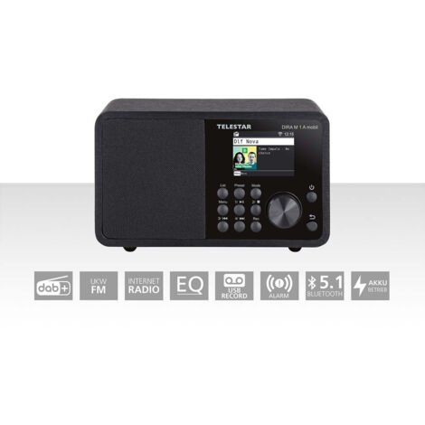 Dira m 1 a mobiles ewf batteriebetriebenes mono multifunktionsradio dab fm internet bluetooth schwarz