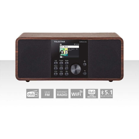 Dira s 24i multifunktionales stereo radio dab fm internet bluetooth holz