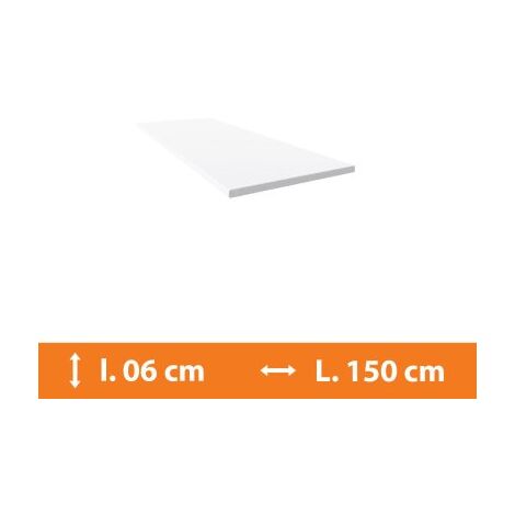 Direct Fenêtres – Plat en PVC blanc RAL 9016 – Longueur 150 cm – Épaisseur 2.5 mm – Profilé à coller pour finition menuiserie