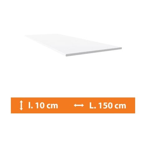Direct Fenêtres – Plat PVC blanc 150 cm – Largeur 10 cm – Épaisseur 2.5 mm – PVC traité anti UV pour finition menuiserie