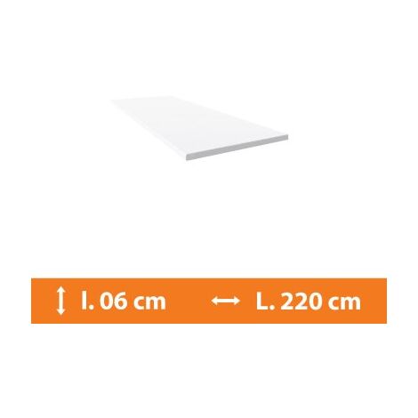 Direct Fenêtres – Plat en PVC blanc 220 cm – Largeur 6 cm – Épaisseur 2.5 mm – Traitement anti UV pour fenêtres et portes