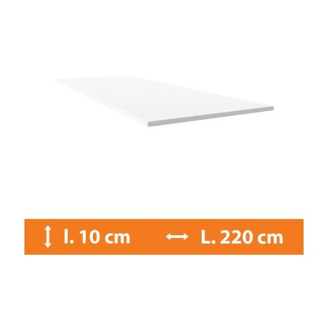 Direct Fenêtres – Plat PVC blanc 220 cm – Largeur 10 cm – Épaisseur 2.5 mm – PVC traité anti UV pour finition esthétique