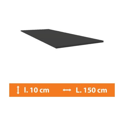 Direct Fenêtres – Plat PVC gris traité anti UV – Longueur 150 cm – Largeur 10 cm – Pour finition fenêtres et portes – Aspect esthétique structuré