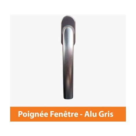Direct Fenêtres – Poignée de fenêtre en aluminium gris anodisé – Double béquille sur plaque – Vis fournies – Pour fenêtres et portes-fenêtres PVC