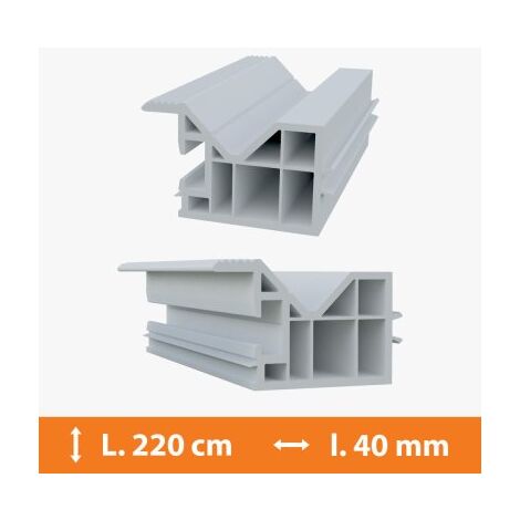 Direct Fenêtres – Tapée d'isolation PVC blanc 40 mm x L.220 cm – Traitement anti UV – Pour ajustement châssis fenêtres et portes – Clipsable et vissable