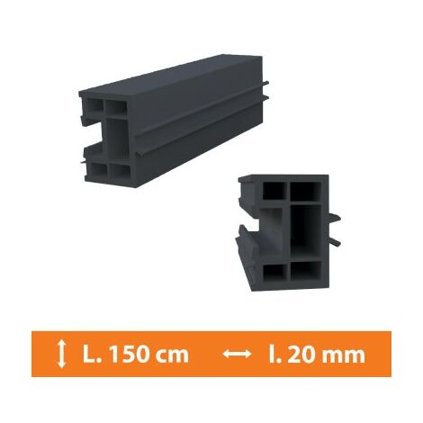 Direct Fenêtres – Tapée d'isolation PVC gris 20 mm – Longueur 150 cm – Fixation vissée – Pour menuiseries et doublages intérieurs