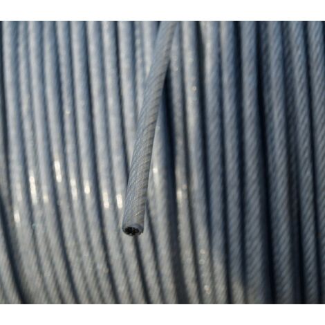 Direct Filet – Câble acier gainé 200 m – Diamètre 5 mm – Charge maximale pour fixation solide – Résistant à la rouille