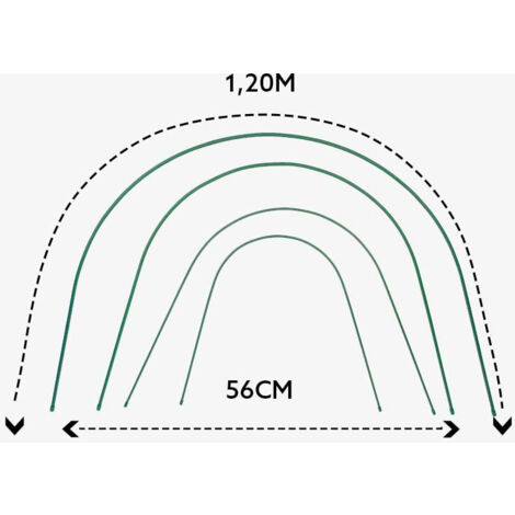 Direct Filet – Lot de 10 arceaux rigides plastifiés 1,20 m – Acier galvanisé pour serre tunnel – Résistance accrue aux intempéries