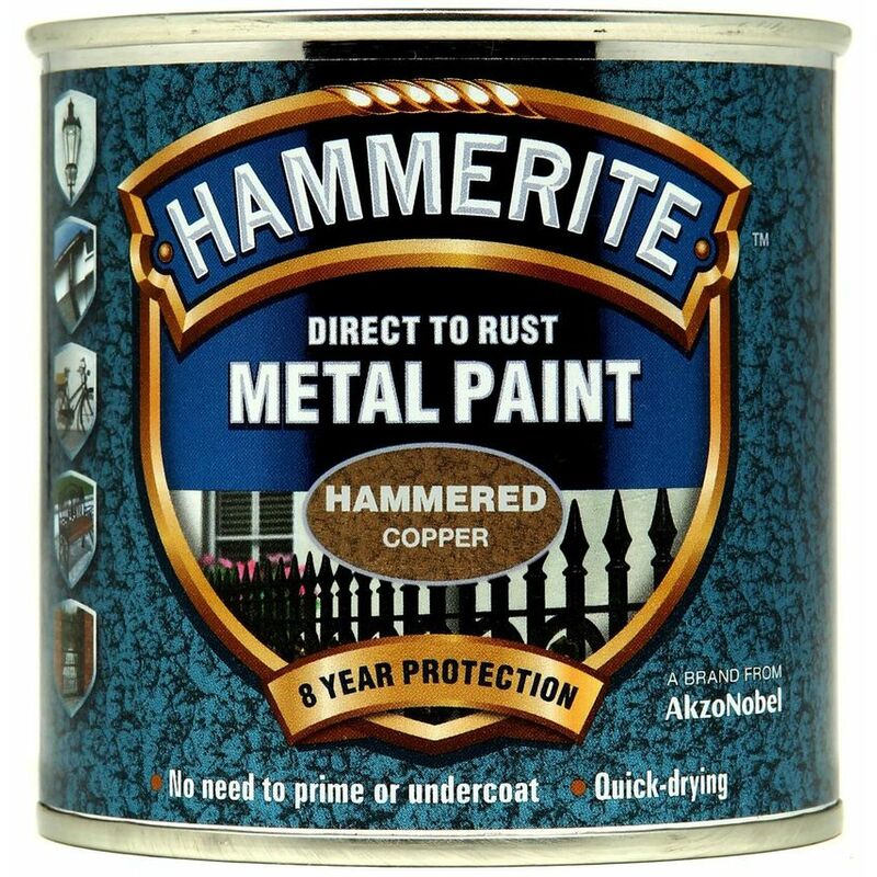 Hammerite - Diect to Rust Hammeed Finish Metal Paint Coppe 250ml