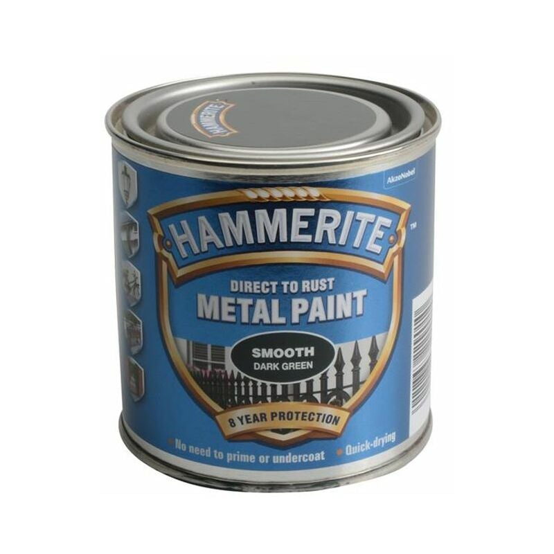 Hammerite Diect to Rust Smooth Finish Metal Paint Dak Geen 250ml HMMSFDG250