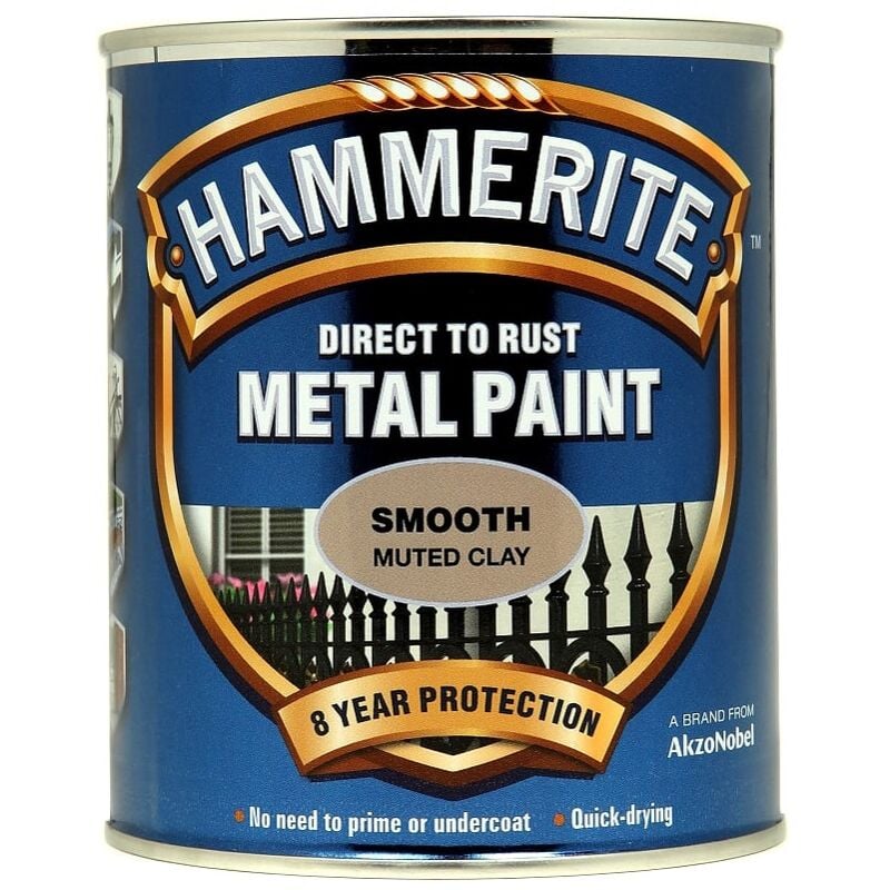 Hammerite - Smooth Direct To Rust Metal Paint - 750ML -Muted Clay - Muted Clay