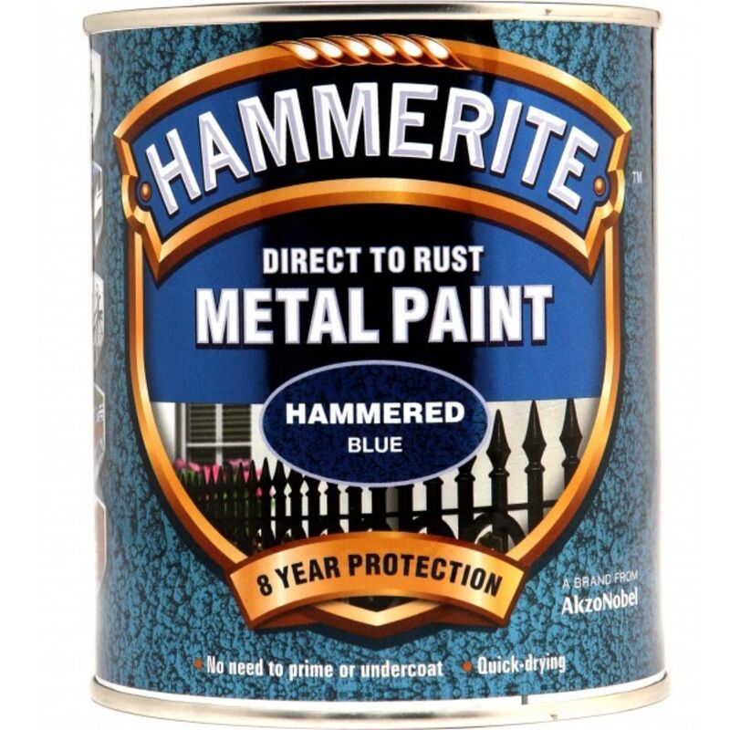 Hammerite - Hammered Direct To Rust Metal Paint - 750ML - Blue