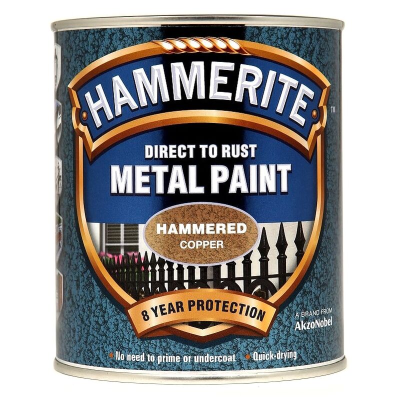 Hammerite - Hammered Direct To Rust Metal Paint - 750ML - Copper - Copper