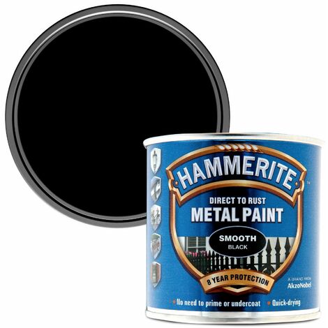 Direct to Rust Smooth Finish Metal Paint Black 250ml HMMSFBL250