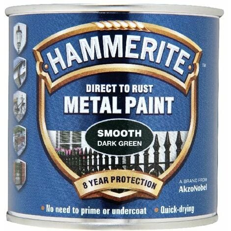 Direct to Rust Smooth Finish Metal Paint Dark Green 250ml HMMSFDG250