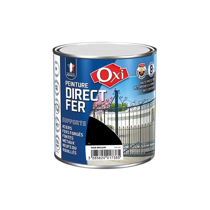 Directe fer lisse noir brillant 0.5l - OXI