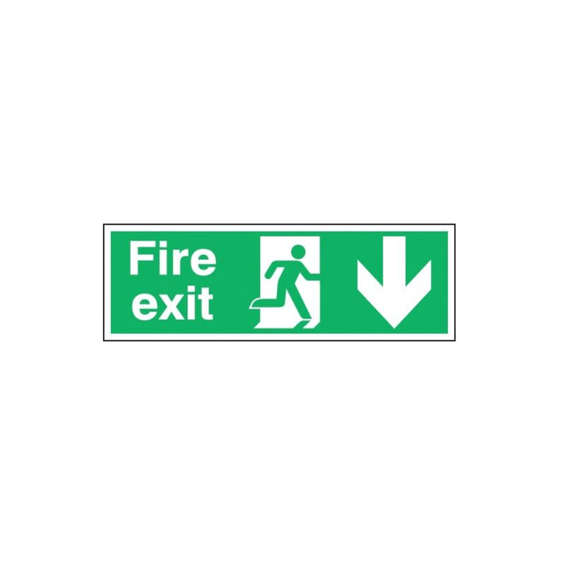 Sitesafe Fire Exit-running Man/Arrow Down 150X450MM BS S/A