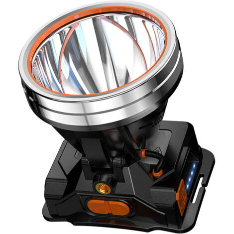 DirigéLampe frontale/torche rechargeable à quatre cœurs haute luminosité, idéale pour le camping, la chasse et la pêche lumière blanche