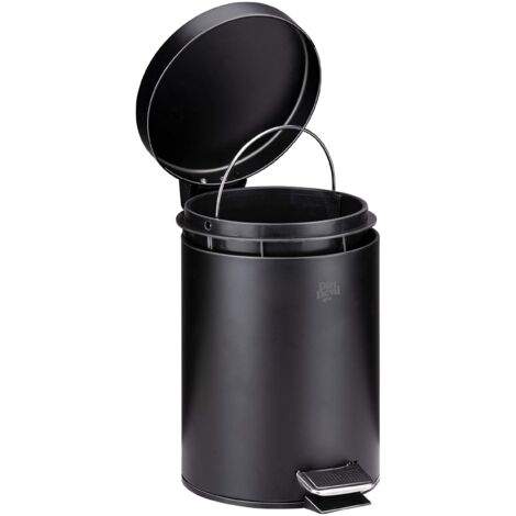 Dirt Devil Pattumiera a pedale – 3 litri – Bagno o WC – Scomparto interno rimovibile – Nero