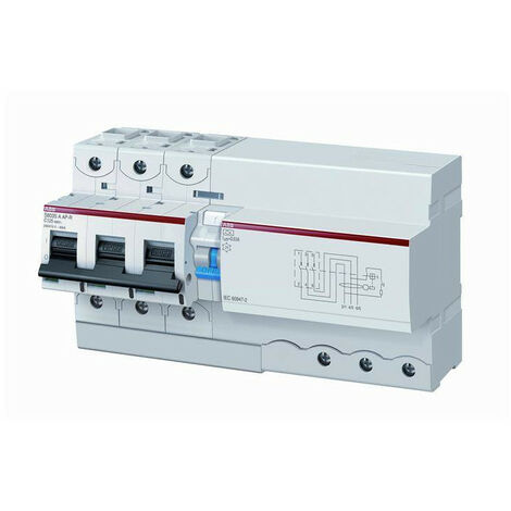 Dis Dif DS803S 125A 300mA 3P Type A Courbe B Raccordement à vis 50KA (11.5 Mod) 2CCA863005R0845 ABB 751303