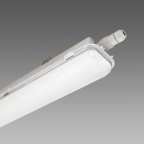 Disano – Plafonnier LED étanche 1,26m 34W 4000K – IP66 – Flux lumineux 4328 Lumen – Corps polycarbonate gris – 16473400