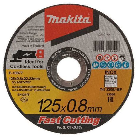 Dischi a troncare Makita E-22953-25 Ø125 mm 0,8 mm Z60V Pack 25