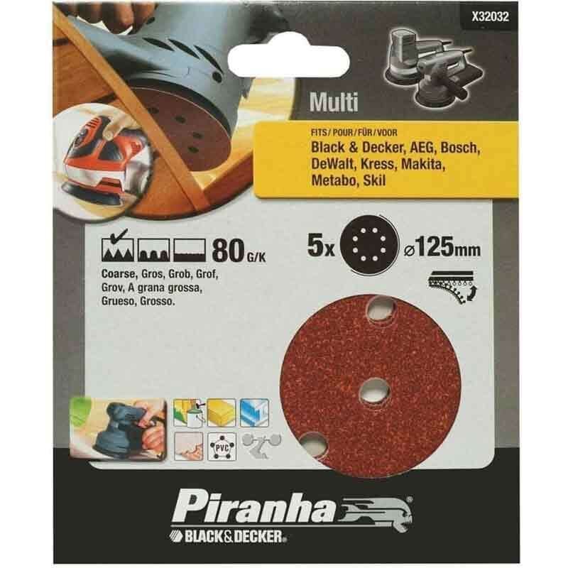 Black&decker - Dischi abrasivi 125 mm grana 80 per...
