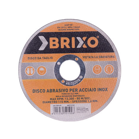 Dischi abrasivi TECNISTA molatura e taglio ferro/acciaio inox diametro 115  - 125 - 230 mm