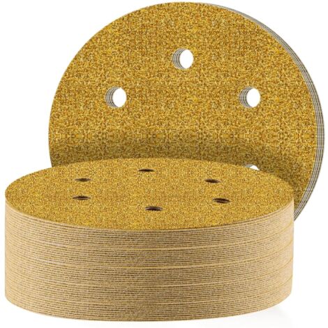 50 Dischi Abrasivi 150 Mm Grana 120 - Carta Vetrata Per Levigatrice Orbitale, Con Fori Per Polvere - Foto 6