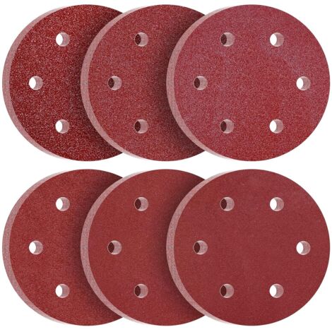 Dischi abrasivi da 225 mm 60 pezzi Disco abrasivo da 225 mm 6 fori Grana P40 P60 P80 P120 P180 P240 per levigatrice a giraffa